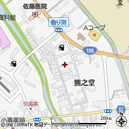 秋田しんせい農業協同組合　矢島支店間木倉庫周辺の地図