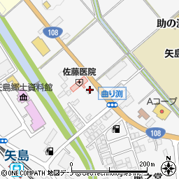 秋田県由利本荘市矢島町七日町（曲り渕）周辺の地図