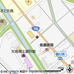 秋田県由利本荘市矢島町七日町曲り渕118周辺の地図