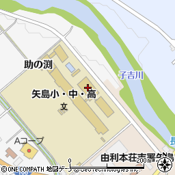 秋田県由利本荘市矢島町七日町助の渕1-4周辺の地図