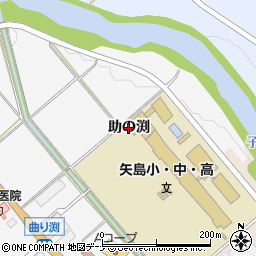 秋田県由利本荘市矢島町七日町（助の渕）周辺の地図