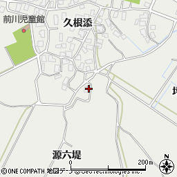 秋田県にかほ市前川源六堤周辺の地図