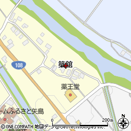 秋田県由利本荘市矢島町城内築舘周辺の地図