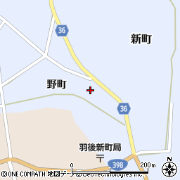 秋田県雄勝郡羽後町新町野町周辺の地図