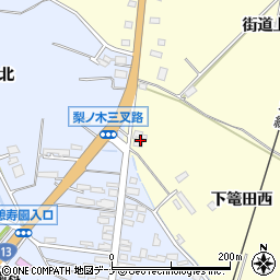 秋田県横手市平鹿町醍醐下篭田西周辺の地図