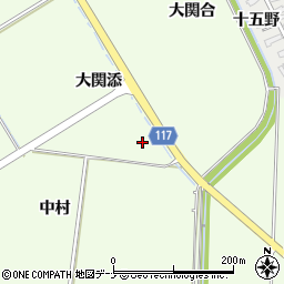 秋田県横手市十文字町上鍋倉大関添周辺の地図