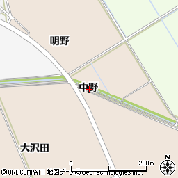 秋田県横手市十文字町鼎中野周辺の地図