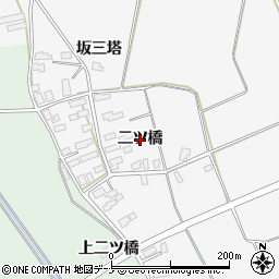 秋田県横手市十文字町越前（二ツ橋）周辺の地図