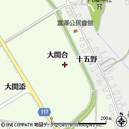 秋田県横手市十文字町上鍋倉（大関合）周辺の地図