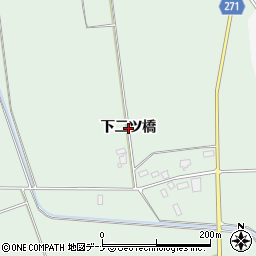 秋田県横手市十文字町植田（下二ツ橋）周辺の地図