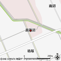 秋田県横手市平鹿町下鍋倉菖蒲沼周辺の地図