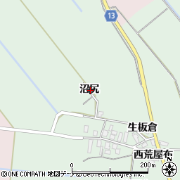 秋田県横手市十文字町植田沼尻周辺の地図