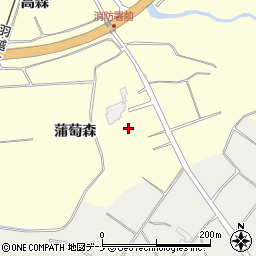 秋田県にかほ市金浦蒲萄森周辺の地図