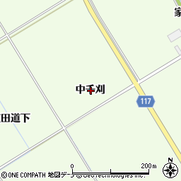 秋田県横手市十文字町上鍋倉中千刈周辺の地図