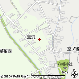 秋田県横手市十文字町上鍋倉富沢周辺の地図