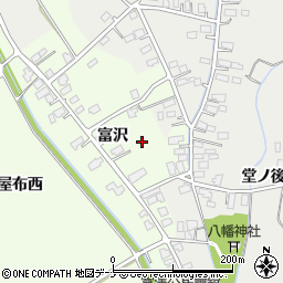 秋田県横手市十文字町上鍋倉（富沢）周辺の地図