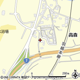 秋田県にかほ市金浦高森周辺の地図
