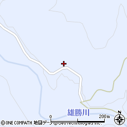 秋田県横手市山内南郷中雄勝川周辺の地図