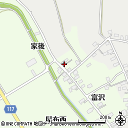 秋田県横手市十文字町上鍋倉家後周辺の地図