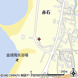 秋田県にかほ市金浦赤石周辺の地図