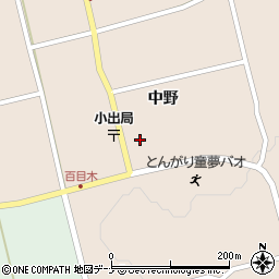 秋田県にかほ市中三地中野周辺の地図