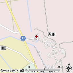 秋田県横手市十文字町植田沢田周辺の地図