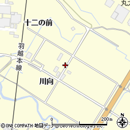 秋田県にかほ市金浦川向周辺の地図
