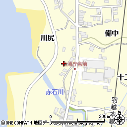 秋田県にかほ市金浦（川尻）周辺の地図