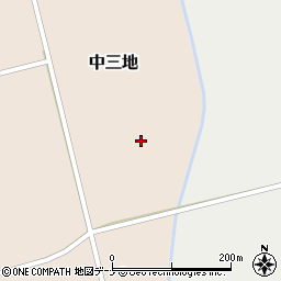 秋田県にかほ市中三地古屋敷周辺の地図