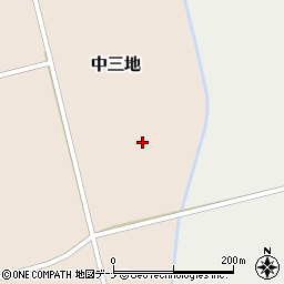 秋田県にかほ市中三地（古屋敷）周辺の地図