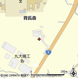秋田県にかほ市金浦背長森周辺の地図