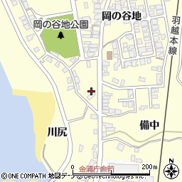 秋田県にかほ市金浦備中周辺の地図