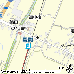 秋田県横手市平鹿町醍醐道中後周辺の地図