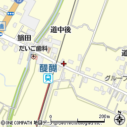 秋田県横手市平鹿町醍醐（道中後）周辺の地図