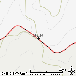 秋丸峠周辺の地図