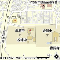 秋田県にかほ市金浦谷地中周辺の地図