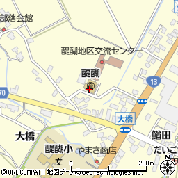 秋田県横手市平鹿町醍醐（四ッ屋）周辺の地図