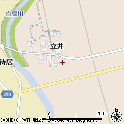 秋田県にかほ市中三地野手添周辺の地図
