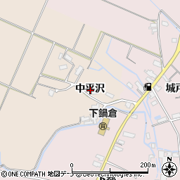 秋田県横手市平鹿町浅舞中平沢周辺の地図