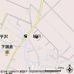 秋田県横手市平鹿町下鍋倉城戸周辺の地図