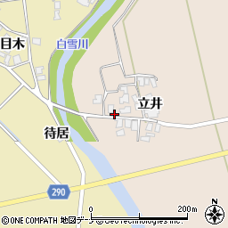 秋田県にかほ市中三地立居地周辺の地図