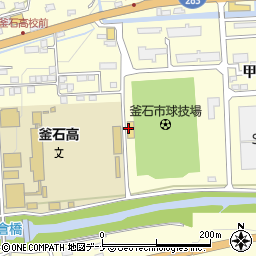 釜石市役所　釜石市球技場周辺の地図