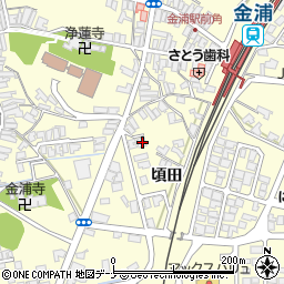 秋田県にかほ市金浦頃田97周辺の地図