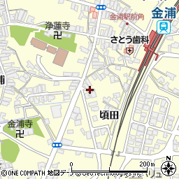 秋田県にかほ市金浦頃田周辺の地図