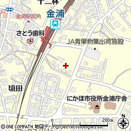秋田県にかほ市金浦花潟周辺の地図