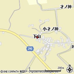 秋田県にかほ市樋目野下山周辺の地図