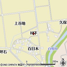 秋田県にかほ市樋目野（村下）周辺の地図