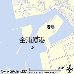 秋田県にかほ市金浦港嶋周辺の地図