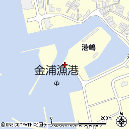 秋田県にかほ市金浦（港嶋）周辺の地図