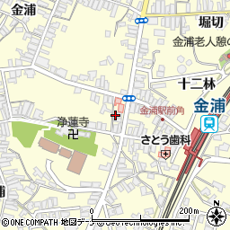 秋田県にかほ市金浦十二林35周辺の地図